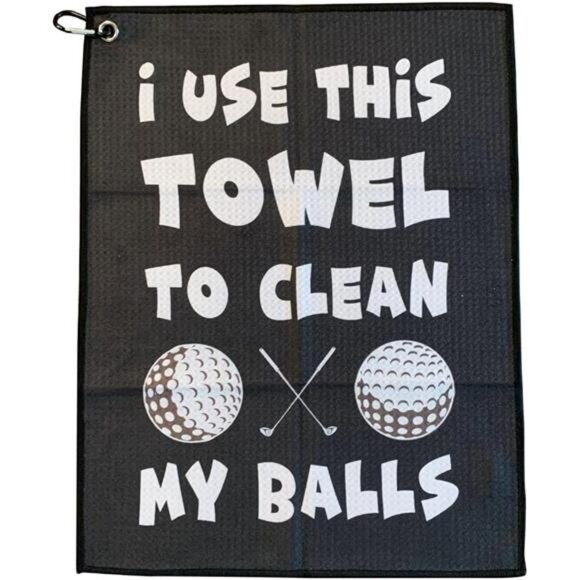 Microfiber Golf Towel with Clip Quick Dry Cleaning Cloth for Clubs and Balls - Picture 1 of 7